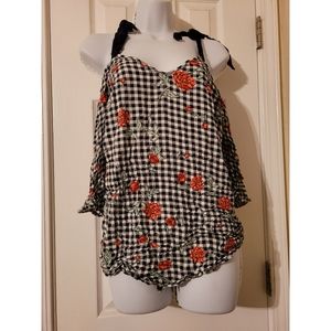 Torrid floral and gingham cold shoulder